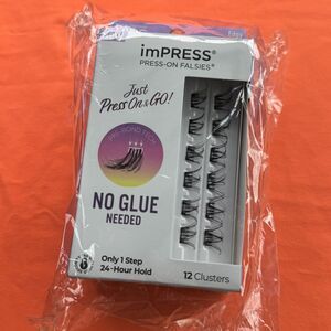 Lot Of 3 Kiss Impress Press-On Falsies Lashes 12 Clusters Edgy Wispy NEW